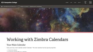 
                            3. Working with Zimbra Calendars | www ... - Hampshire College