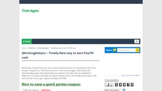 
                            13. {Working}Adzync – Totally New way to earn PayTM cash - Trick Again