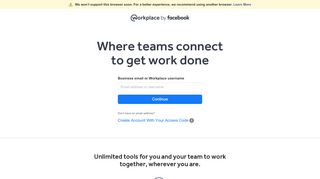 
                            1. Workplace Sign-up / Sign-in - Facebook
