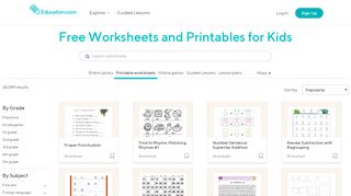 
                            3. Worksheets for Kids & Free Printables | Education.com