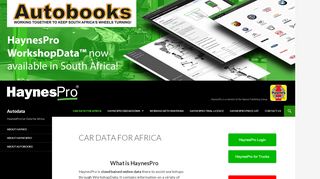 
                            2. Workshop Data and Technical Data for South Africa
