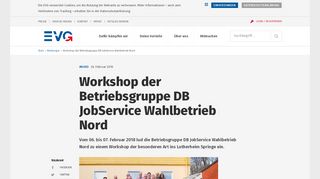 
                            13. Workshop der Betriebsgruppe DB JobService ... - Details - EVG