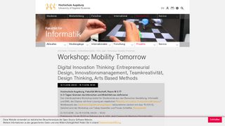 
                            6. Workshop: Mobility Tomorrow - Hochschule Augsburg