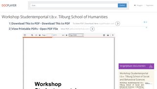 
                            11. Workshop Studentenportal t.b.v. Tilburg School of Humanities - PDF