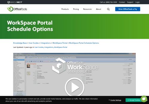 
                            13. WorkSpace Portal Schedule Options - OfficeTools