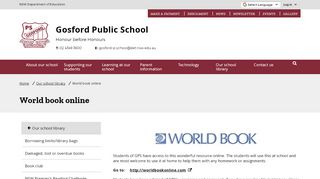 
                            9. World book online - Gosford Public School