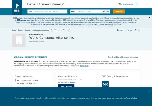 
                            1. World Consumer Alliance | Better Business Bureau® Profile