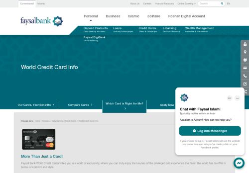 
                            12. World Credit Card Info - Faysal Bank