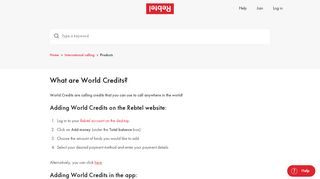 
                            1. World Credits - Rebtel.com