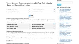 
                            13. World Discount Telecommunications Bill Pay, Online Login, Customer ...