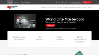 
                            1. World Elite Mastercard Travel Credit Card | National Bank