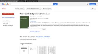 
                            4. World Guide to Special Libraries - Google Books-Ergebnisseite