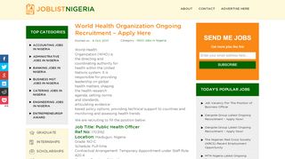 
                            9. World Health Organization Ongoing Recruitment - Apply Here - Jobs ...