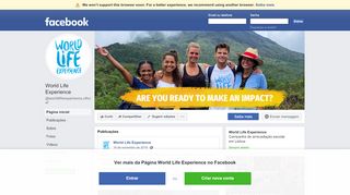 
                            3. World Life Experience - Página inicial | Facebook