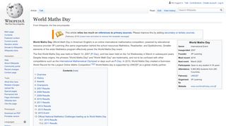 
                            2. World Maths Day - Wikipedia