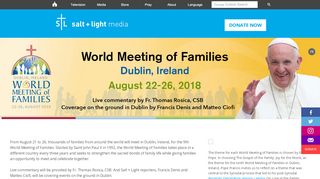 
                            7. World Meeting of Families 2018 | DUBLIN, IRELAND | Salt and Light ...