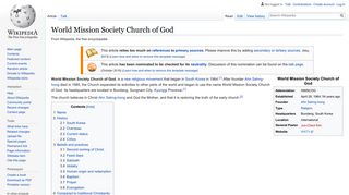 
                            7. World Mission Society Church of God - Wikipedia
