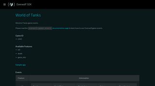 
                            5. World of Tanks | API Documentation | Overwolf Developers