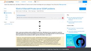 
                            10. World of Warcraft Private server SOAP problems - Stack Overflow