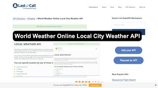 
                            11. World Weather Online Local City Weather API (Overview ...