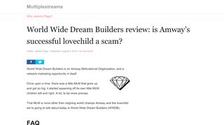 
                            12. World Wide Dream Builders review: Amway's successful lovechild