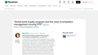 
                            13. World worst loyalty program and the... - Biman ... - TripAdvisor