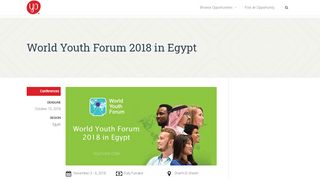 
                            4. World Youth Forum 2018 in Egypt - Youth Opportunities