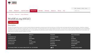 
                            8. WorldCat.org (OCLC) | The Library | University of Salford, Manchester