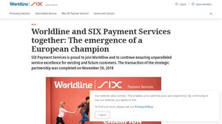 
                            11. Worldline and SIX Payment Services together: The emergence of a ...