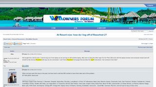 
                            6. WorldMark Owners • View topic - At Resort now: how do I log off of ...