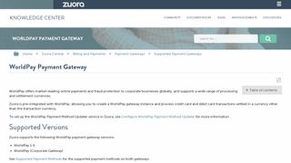 
                            9. WorldPay Payment Gateway - Zuora