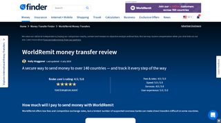 
                            7. WorldRemit international money transfers review ... - Finder.com