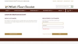 
                            13. World's Finest Chocolate | Customer Login