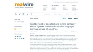 
                            9. World's number one steel and mining company enlists Speexx to ...