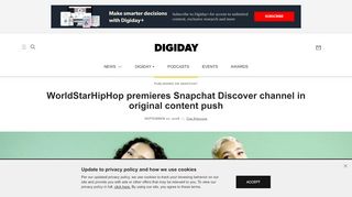 
                            10. WorldStarHipHop premieres Snapchat Discover channel in original ...