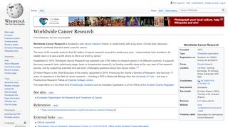 
                            2. Worldwide Cancer Research - Wikipedia