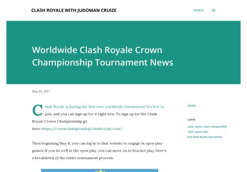 
                            9. Worldwide Clash Royale Crown Championship Tournament News