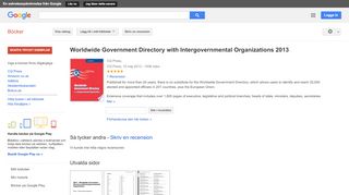 
                            12. Worldwide Government Directory with Intergovernmental ... - Google böcker, resultat