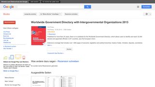 
                            9. Worldwide Government Directory with Intergovernmental ... - Google Books-Ergebnisseite