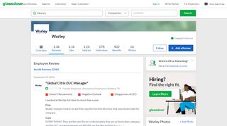 
                            9. WorleyParsons - Global Citrix EUC Manager | Glassdoor