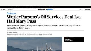 
                            12. WorleyParsons's Oil Services Deal With Jacobs Is a Hail Mary Pass ...