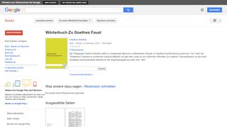 
                            11. Wörterbuch Zu Goethes Faust - Google Books-Ergebnisseite