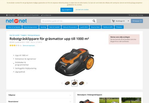 
                            6. WORX Landroid M ll 1000 - Robotgräsklippare för gräsmattor upp till ...