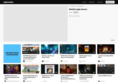 
                            9. WotLK Login-Screen - video dailymotion