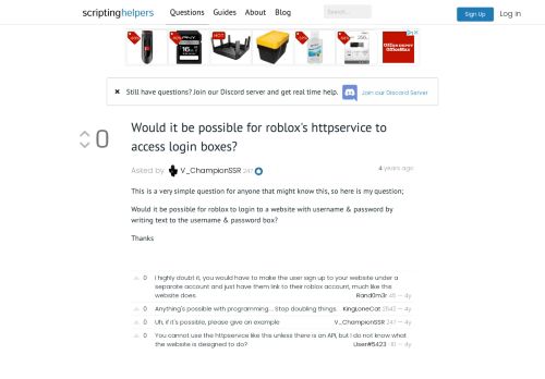 
                            7. Would it be possible for roblox's httpservice to access login ...