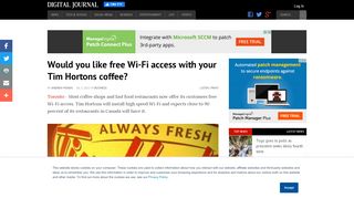 
                            8. Would you like free Wi-Fi access with your Tim Hortons coffee?