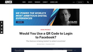 
                            7. Would You Use a QR Code to Login to Facebook? – Adweek
