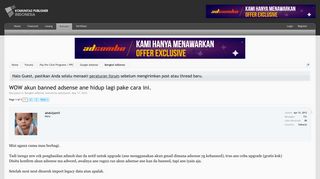 
                            6. WOW akun banned adsense ane hidup lagi pake cara ini. | Indonesia ...