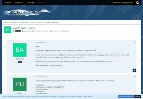 
                            8. WoW Auto-Login - Hilfe & Unterstützung - AutoIt.de - Das ...
