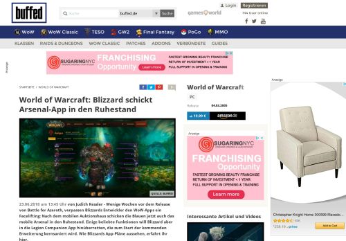 
                            7. WoW: Blizzard schickt Arsenal-App in den Ruhestand - Buffed